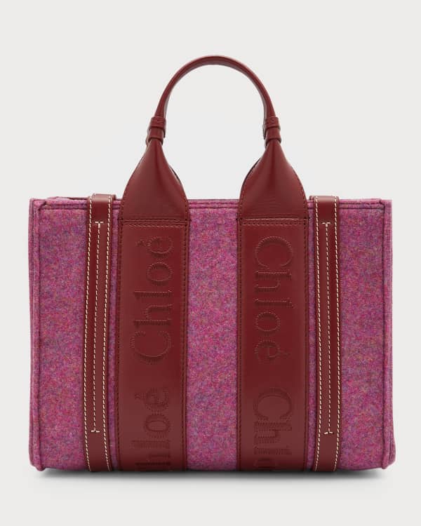 Chloe Woody Small Canvas Tote Crossbody Bag Neiman Marcus