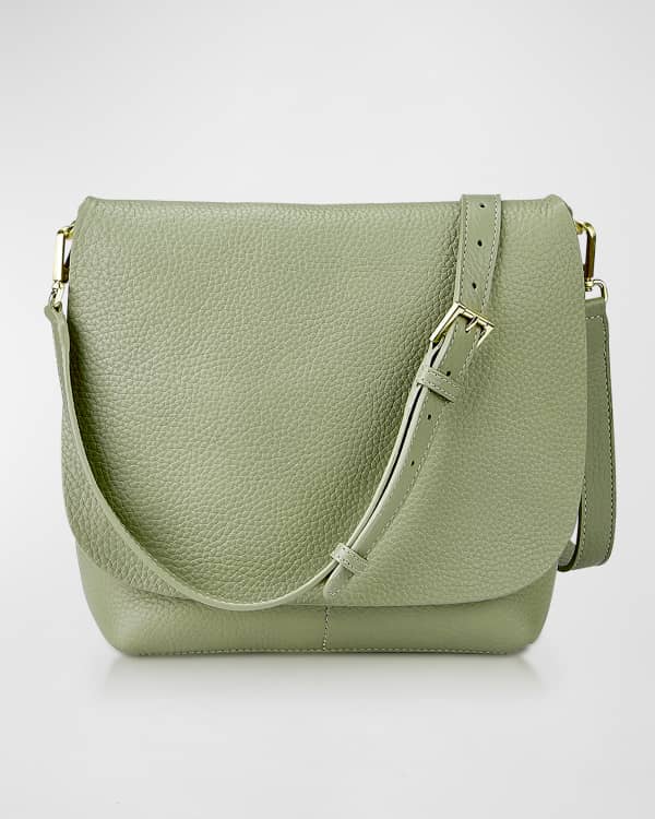 MICHAEL KORS CLEO small saffiano leather satchel in olive green