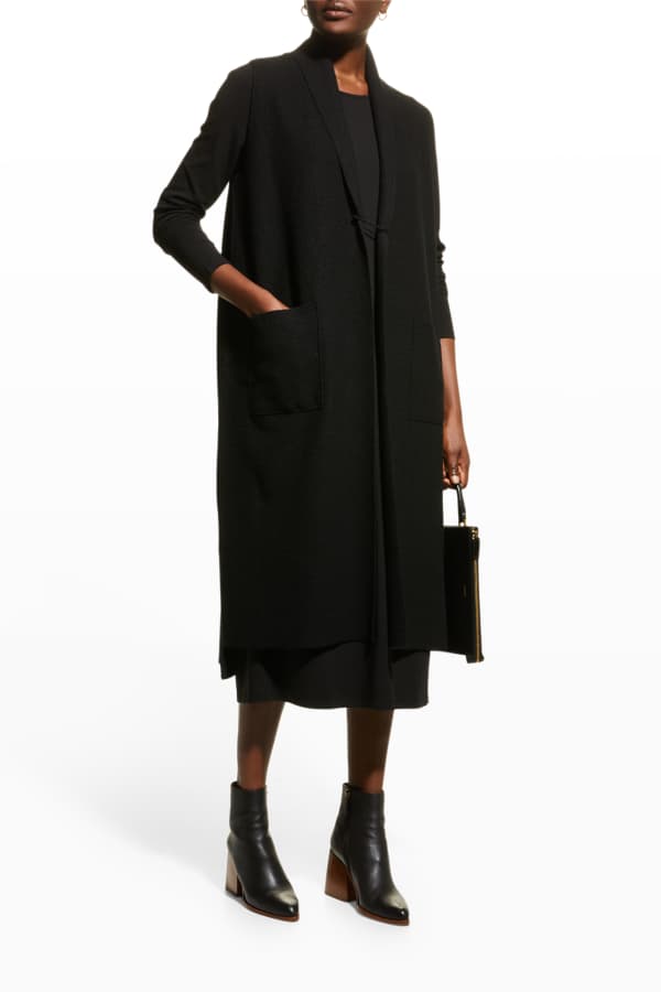 eileen fisher long shawl collar vest
