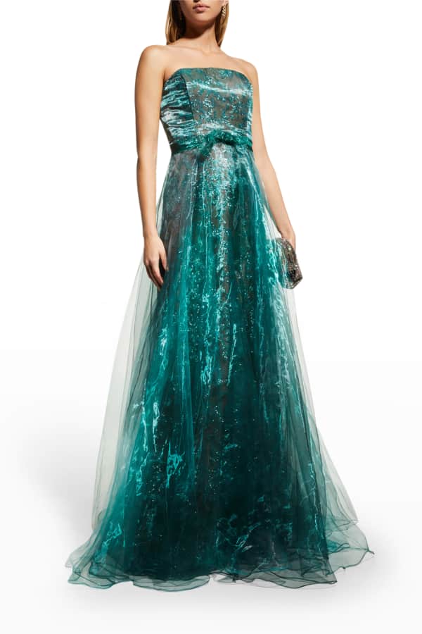 Rene Ruiz Strapless Ombre Bustier Mermaid Gown | Neiman Marcus
