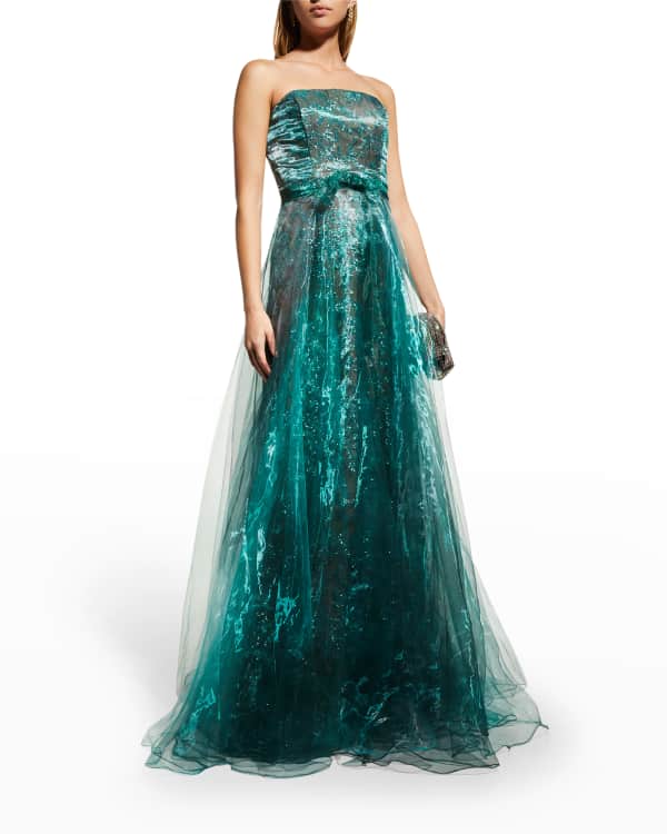 embroidered bustier gown