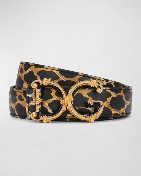 Dolce&Gabbana DG Logo Jewel Patent Leather Belt | Neiman Marcus