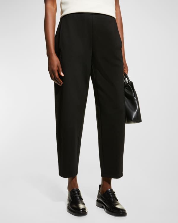 NEW Eileen Fisher Stretch Crepe Slim Ankle Pants in Black - Size