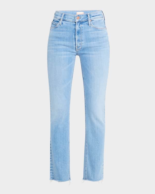 MOTHER The Mid-Rise Rambler Zip Ankle Fray Jeans | Neiman Marcus