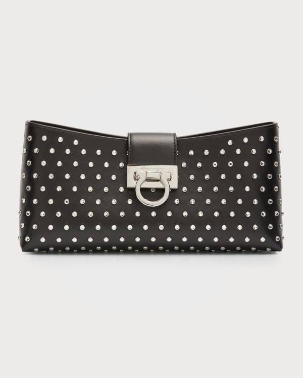 The Elena Bag in Black Leather with Studs– KHAITE