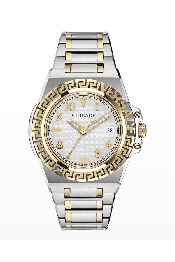 Versace Men's 42mm Hellenyium Gold IP Bracelet Watch Neiman Marcus
