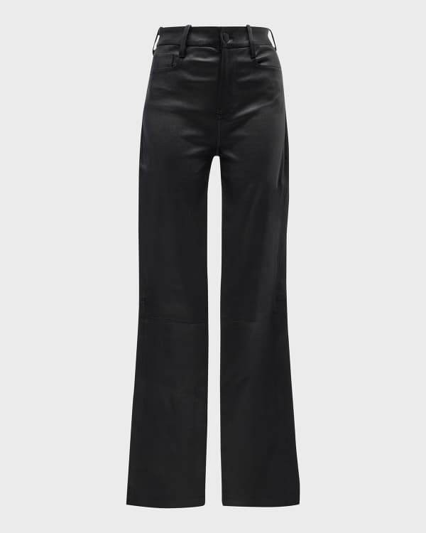 Shop Paige Claudine Faux Leather Flare Ankle Pants