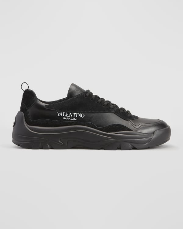 $890 Mens Alexander McQueen Tonal Oversized Runner Sneakers Black/Gold 44  US 11