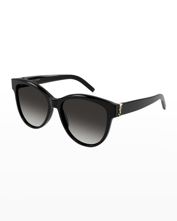 Saint Laurent Monochromatic Acetate Cat-Eye Sunglasses | Neiman Marcus