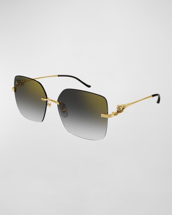 Cartier Signature Screw Metal Aviator Sunglasses Neiman Marcus 