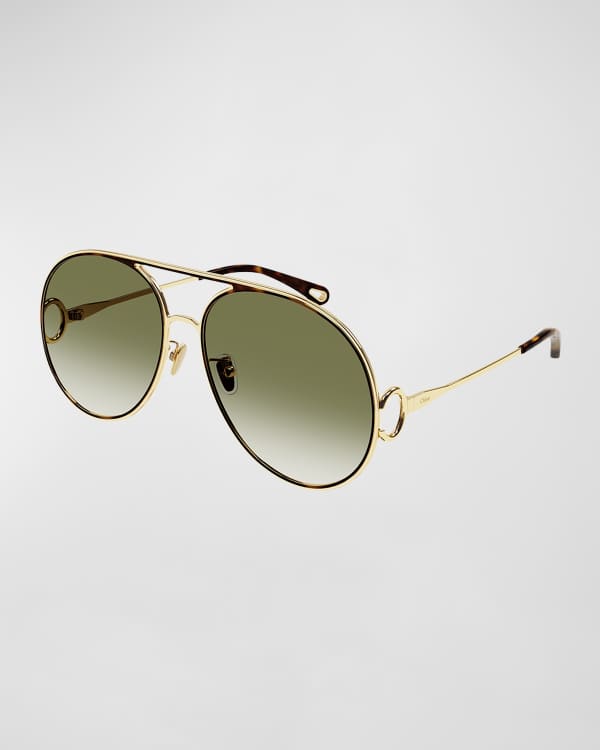 Chloe Dafne Geometric Butterfly Sunglasses Antique Rose Neiman