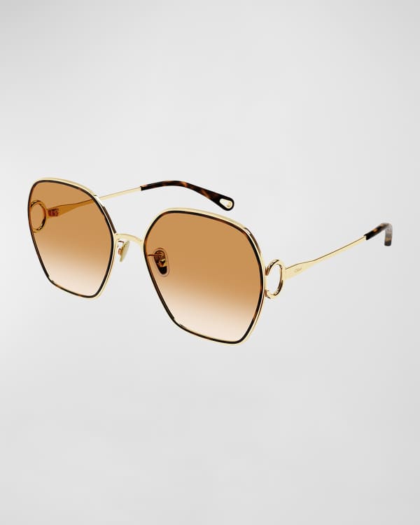 Chloe Semi Rimless Metal Butterfly Sunglasses Neiman Marcus