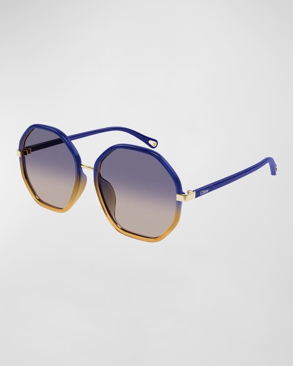 Chloe Nola Navigator Round Aviator Sunglasses Neiman Marcus
