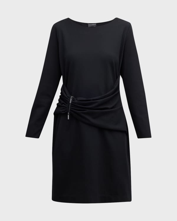 Enza Costa Slouchy Silk-Jersey Midi Dress | Neiman Marcus