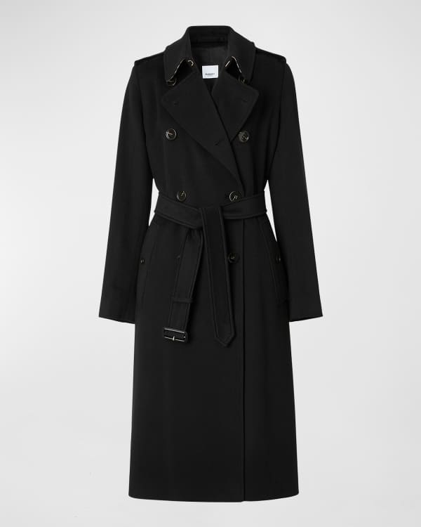 Burberry Kensington Double Breasted Trench Coat with Detachable Hood Neiman Marcus