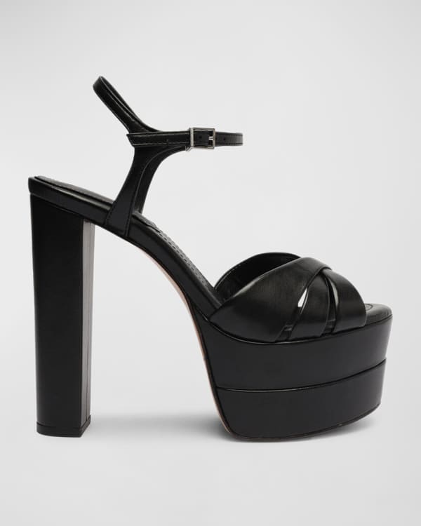Alexandre Birman Madelina Velvet Crystal Platform Sandals