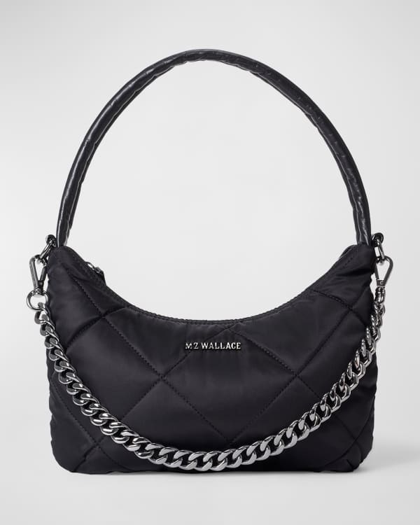 Small Metro Nylon Shoulder Bag in Black | MZ Wallace