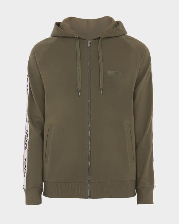 FENDI logo-tape zip-up sweatshirt - Green