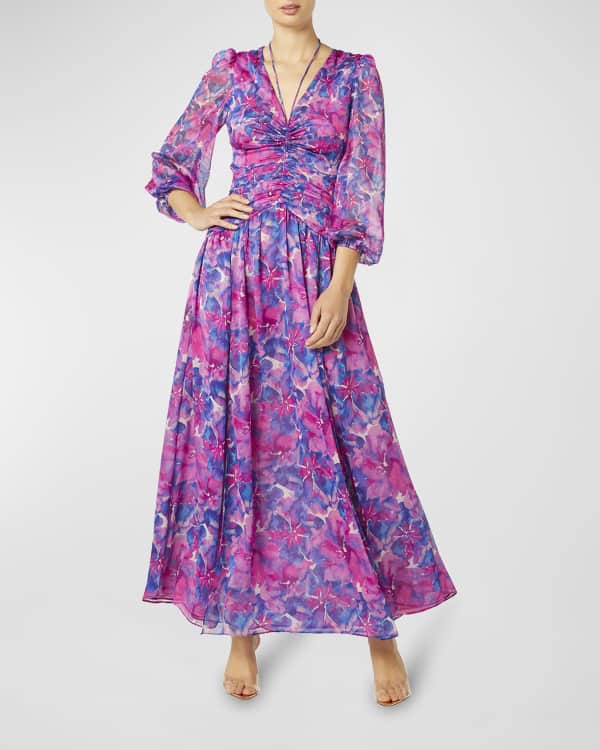 Shoshanna Off-Shoulder Floral-Print Maxi Dress | Neiman Marcus