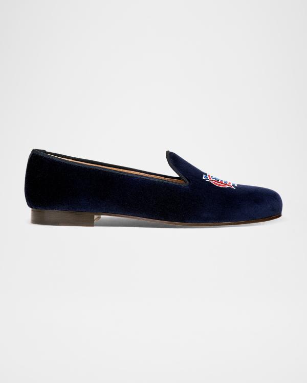 Ralph Lauren Purple Label Alonzo Navy Gold Bullion RL Velvet Slipper 8D NWB Ralph Lauren Purple Label Alonzo Slipper Loafers | Saks  main image 2