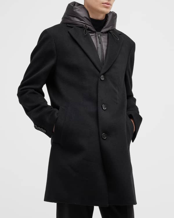 Cardinal Of Canada Sutton Wool Single-breasted Coat in Black for Men