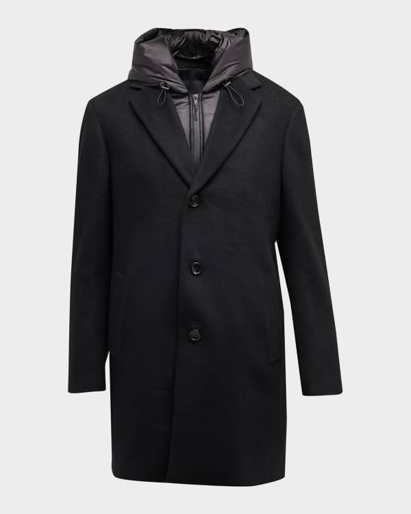 Cardinal Of Canada Sutton Wool Single-breasted Coat in Black for Men