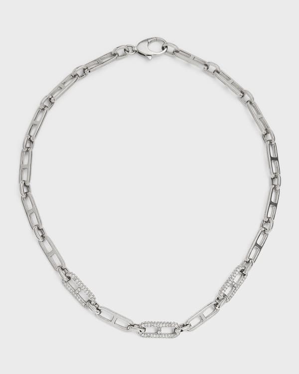 Joanna Laura Constantine Wave Link Chain Necklace with Pave | Neiman Marcus