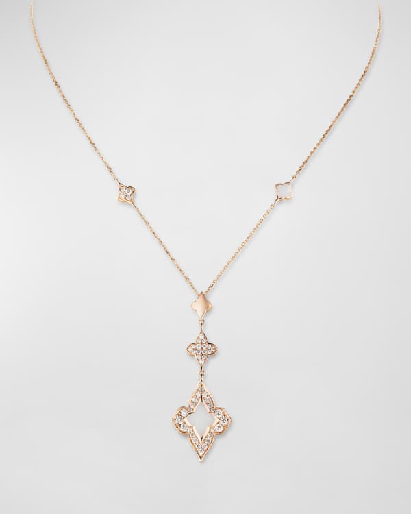 Louis Vuitton 18K Onyx & Diamond Color Blossom Lariat Necklace