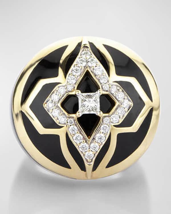 John Hardy Bamboo 18k Gold Diamond Dome Ring Size 8 Neiman Marcus