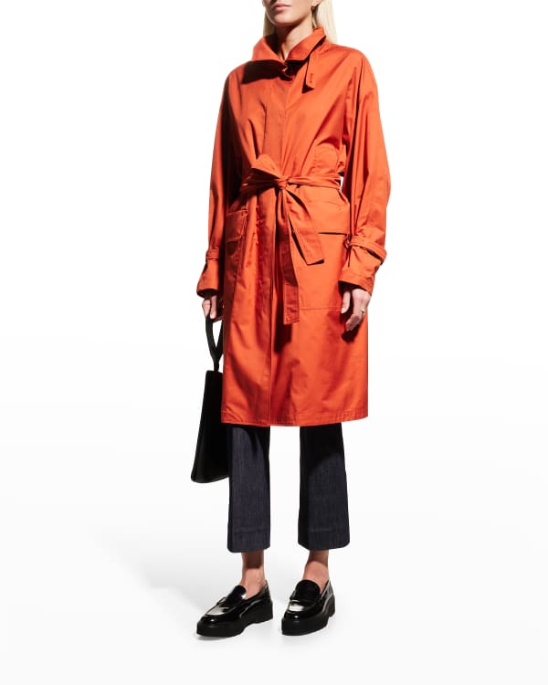 Co Cotton Twill Long Trench Coat Neiman Marcus