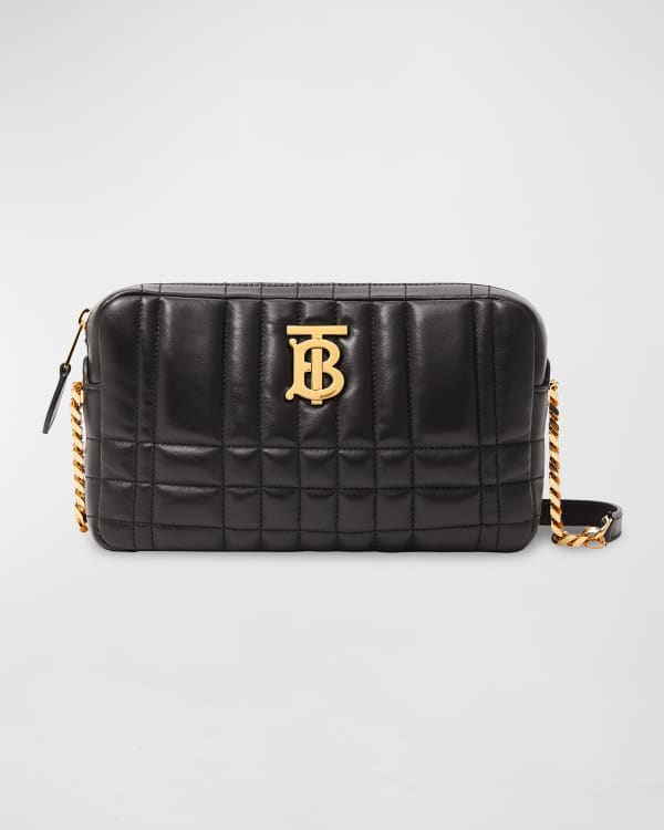 Burberry small leather and vintage check cube bag shop