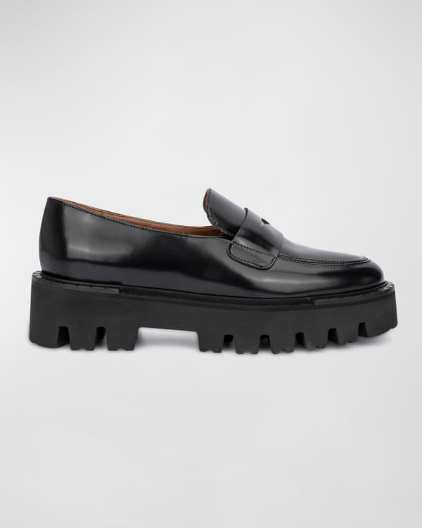 Aquatalia Stile Leather Penny Loafers | Neiman Marcus