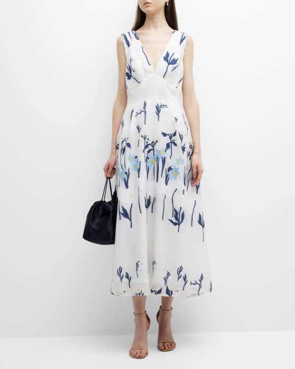 Dolce & Gabbana Black Velvet Flower Embellishment Aline Dress