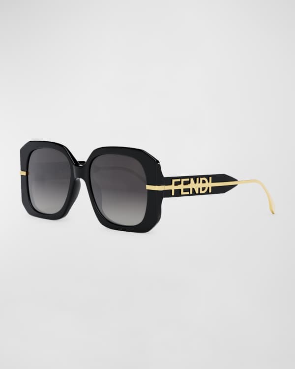 Fendi FF Logo Metal Aviator Sunglasses Neiman Marcus