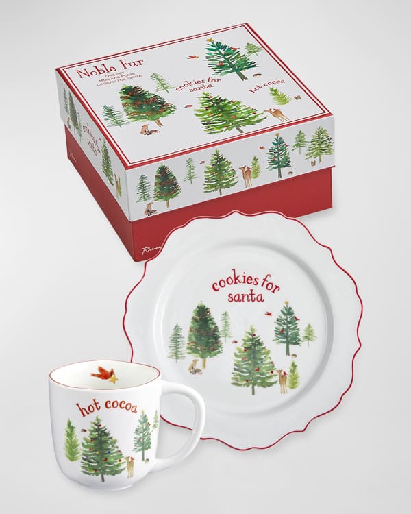 Fitz and Floyd Cottage Christmas Assorted Snack Bowls, Set of 4