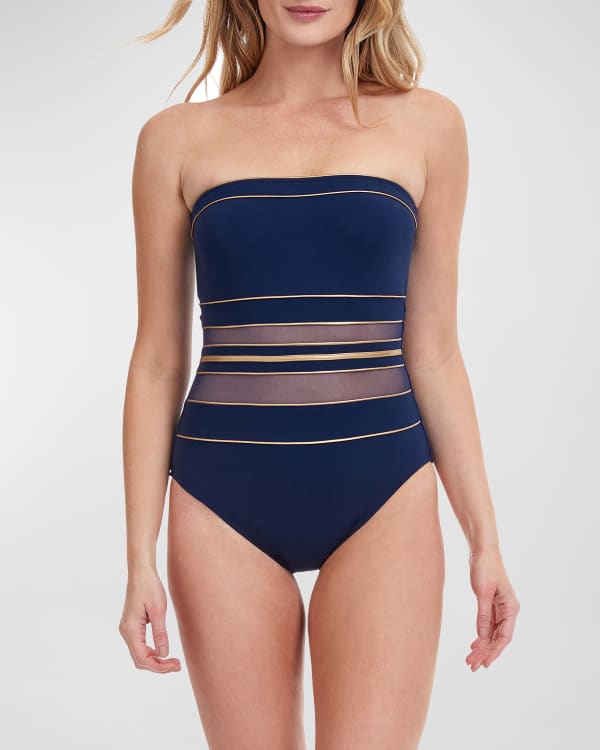 Gottex Womens Bandeau One Piece Swimsuit Black Size 40 main image 0