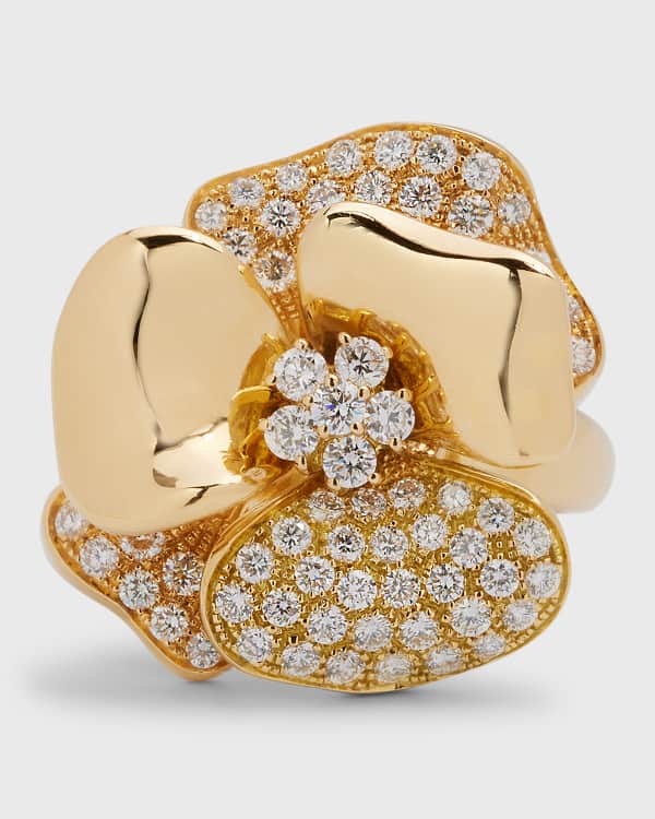 LEO PIZZO 18kt yellow gold Flora diamond necklace