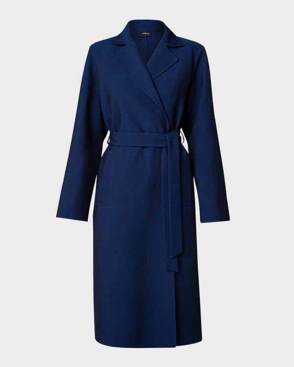 Sentaler Mid Length Shawl Collar Wrap Coat Neiman Marcus