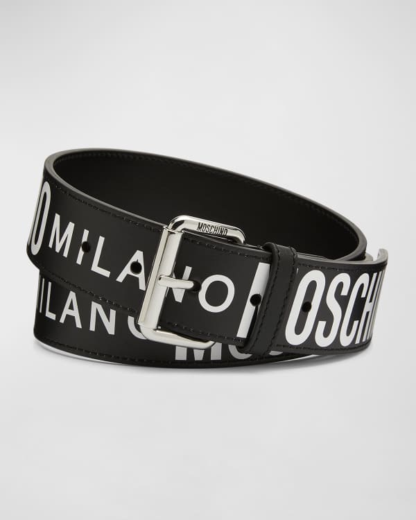 Amiri Men's Ma-buckle Leather Belt In Alabaster