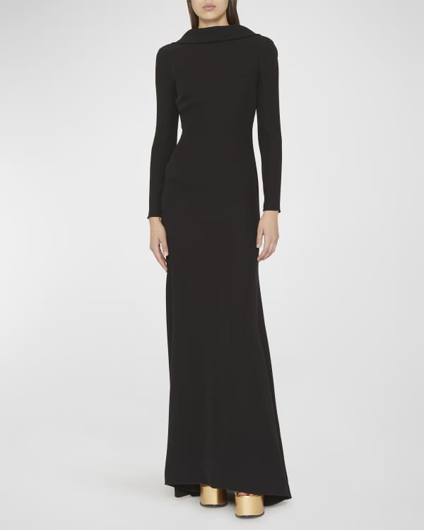 Balmain Jewel Embellished Open-Back Velvet Gown | Neiman Marcus