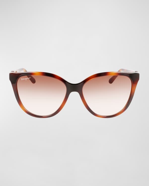 Balmain Armour Oversized Chain Acetate Cat-Eye Sunglasses