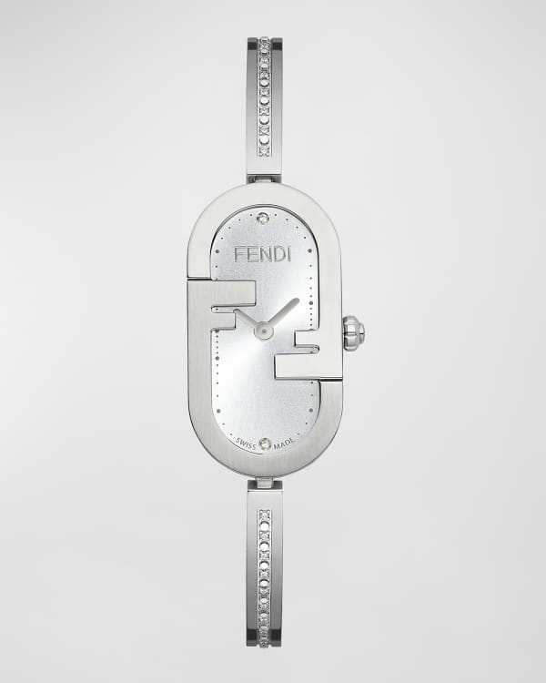 Fendi O'Lock Vertical Oval Watch with Diamond Bangle