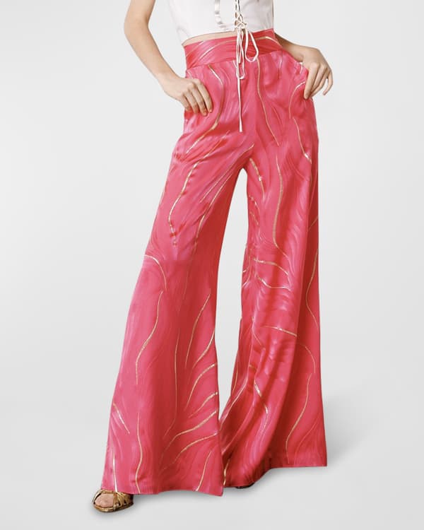 Full Length Flare Trouser - Red Pink Stripe – Rosie Assoulin