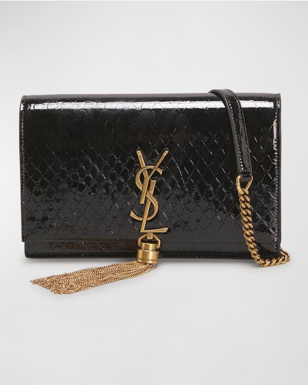 Saint Laurent Sunset Monogram YSL Small Calf Leather Wallet on Chain