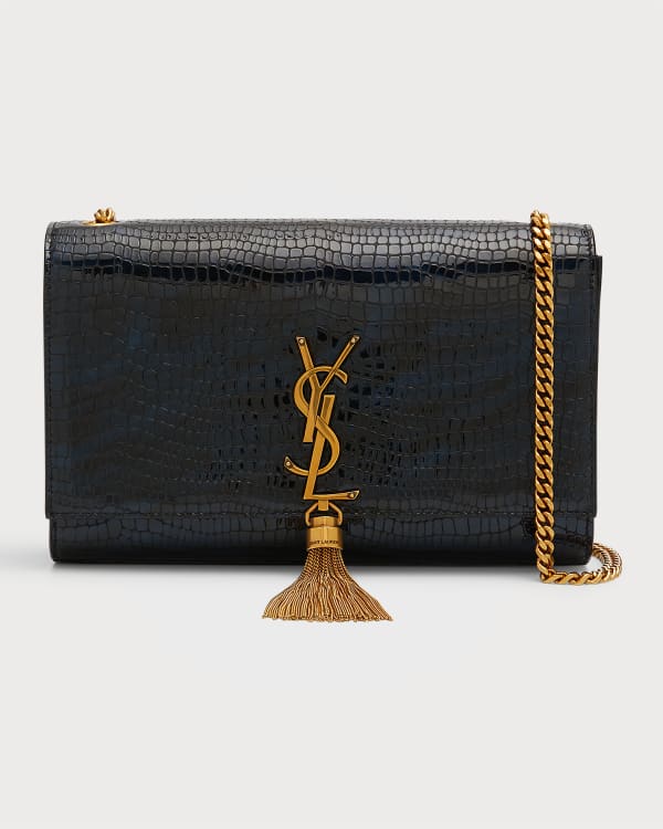 Yves Saint Laurent, Bags, Ysl Sunset Chain Wallet In Crocodileembossed  Shiny Leather