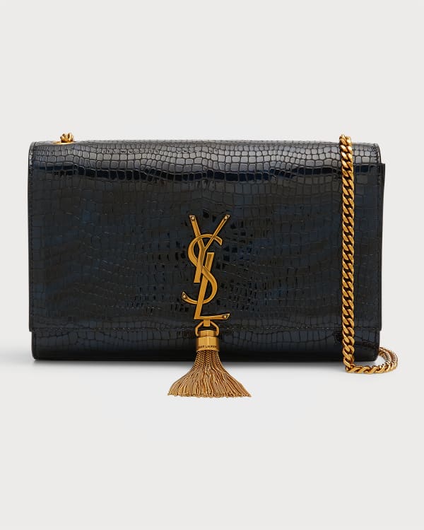Saint Laurent Kaia Medium YSL CrocEmbossed Satchel Bag Neiman Marcus
