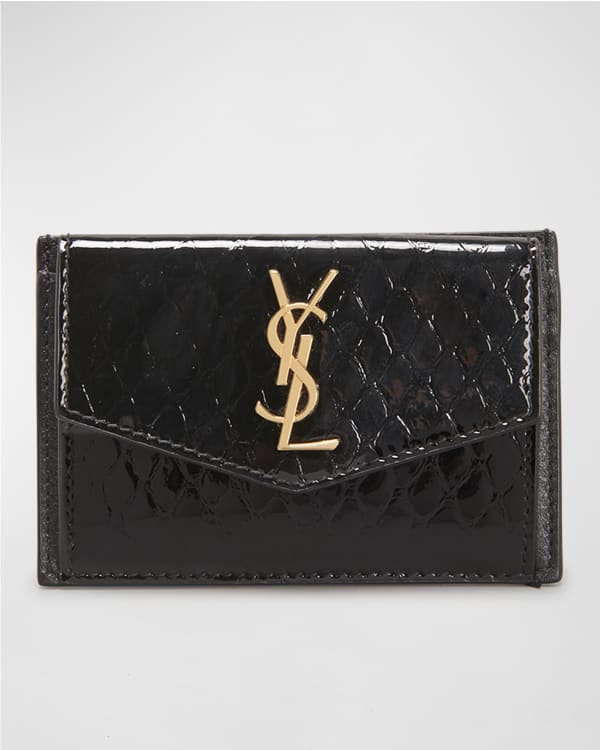 UPTOWN chain wallet in grain de poudre embossed leather