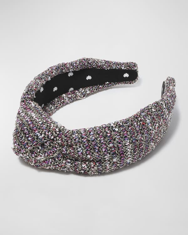 Lele Sadoughi Velvet Sequin Slim Knotted Headband | Neiman Marcus