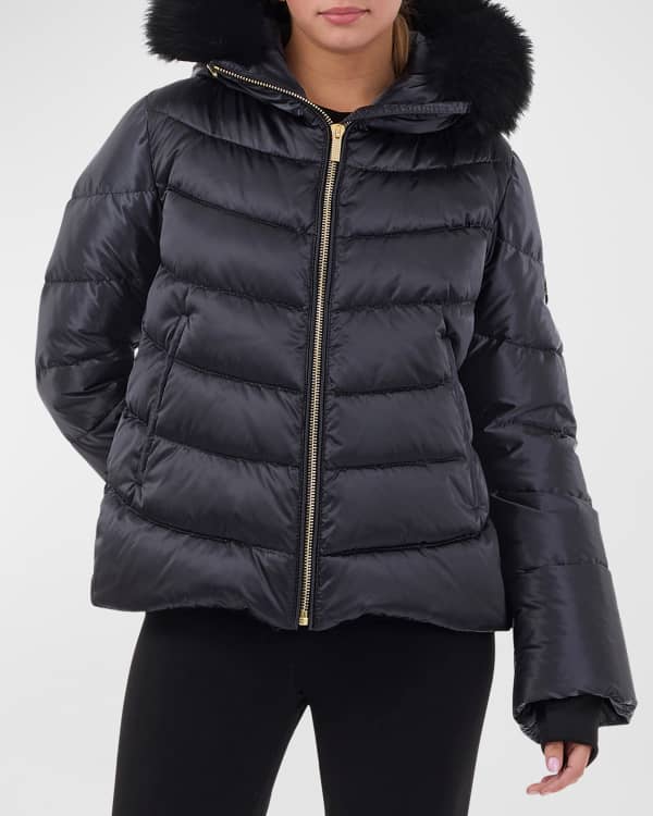 Gorski Metallic Apres-Ski Jacket With Detachable Fox Fur Hood Trim - 24 ...