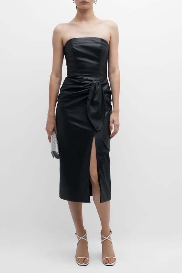 Shoshanna Levanzo Strapless Midi Dress Neiman Marcus